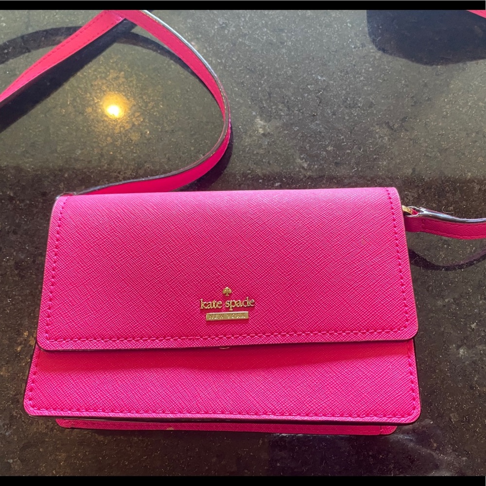 Kate spade hot pink crossbody clutch